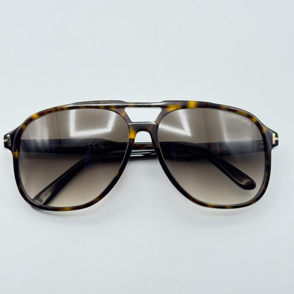 Tom Ford Sunglasses Raoul TF753 52K Havana Aviator Frame Gradient Lens 62-14-140